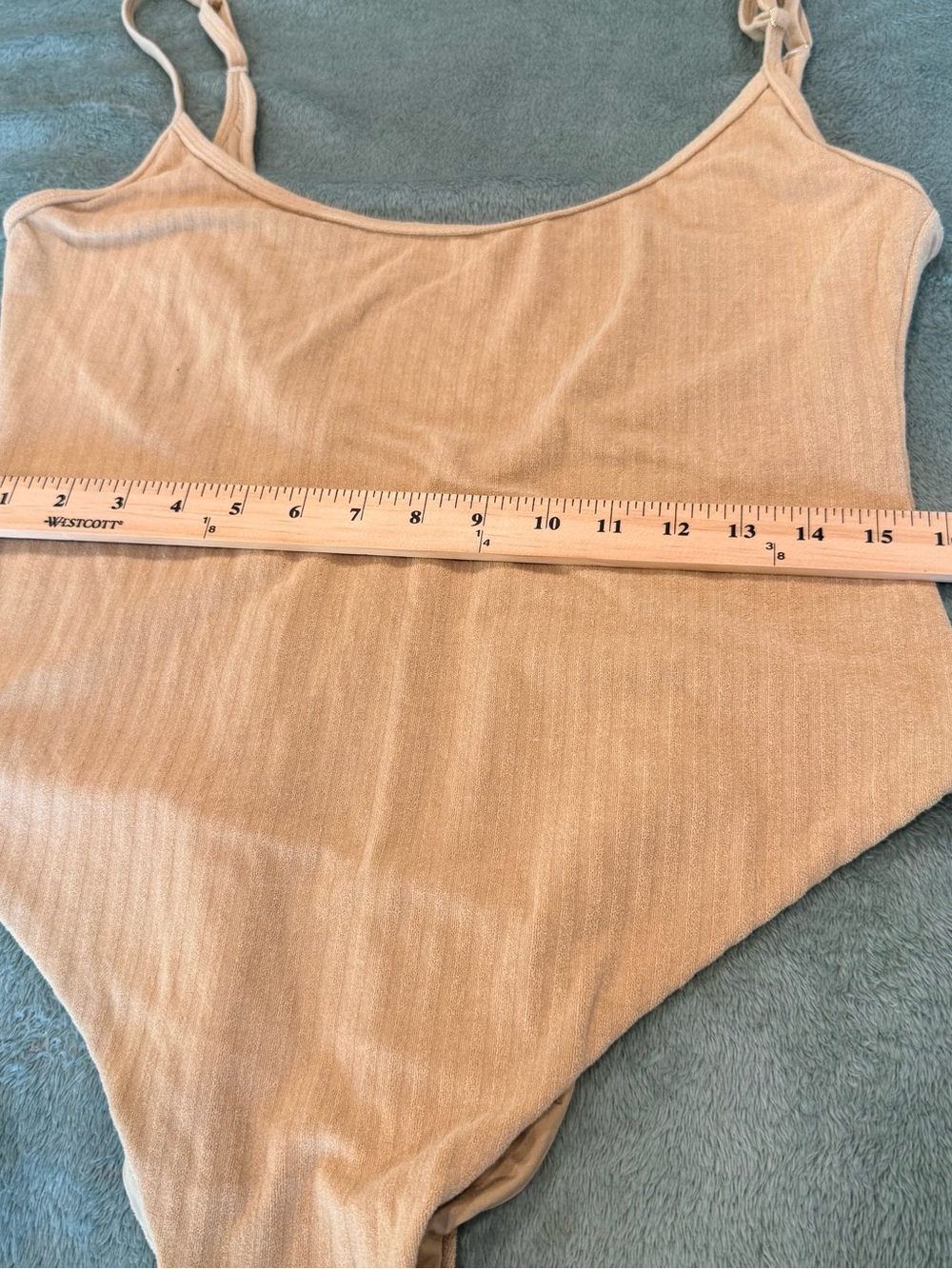 WEWOREWHAT Scoop Cami One Piece Swimsuit XXL NWT Bread Basket Beige - Picture 13 of 14